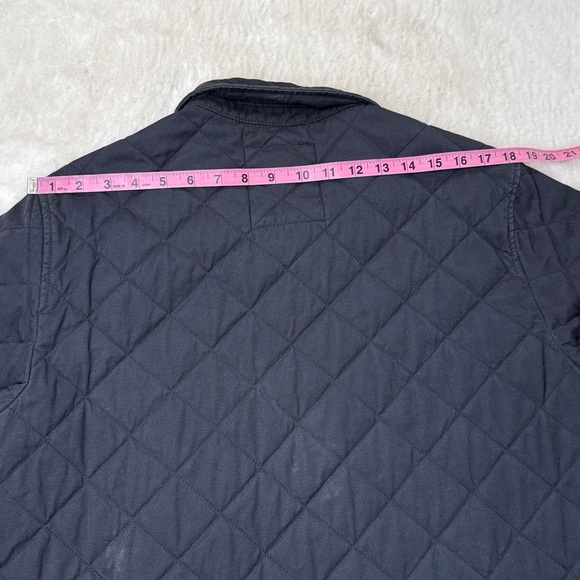 Levis Quilted Shirt Jacket Men Medium Navy Zip Snap Barn Coat Shacket Cotton - Picture 13 of 17